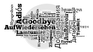 Word Goodbye in different languages