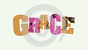 Grace Concept Stamped Word Art Illustration photo