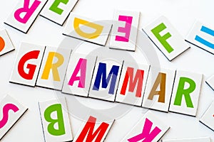 Word grammar made of colorful letters photo