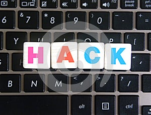Word Hack on keyboard background