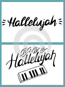 Word Hallelujah is written by hand