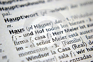 Word Haus House Spanish German Dictionary photo