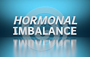 Word Hormonal Imbalance on blue backgound