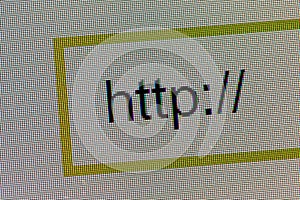 Word Http in search bar on computer monitor