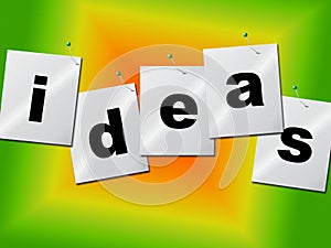 Word Ideas Represents Create Inventions And Creativity