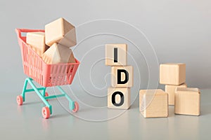 word Ido language printed on white paper macro.