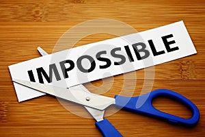 Word impossible cut to possible