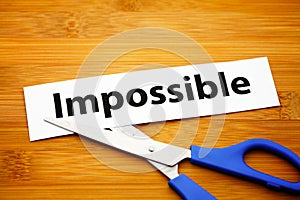 Word impossible cut to possible