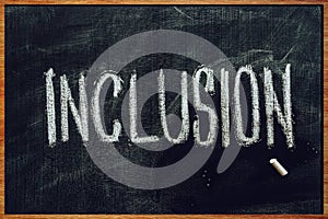 Word Inclusion on school blackboard