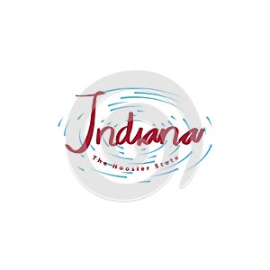 word indiana. Vector illustration decorative design