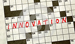 The Word INNOVATION on Crossword Puzzle