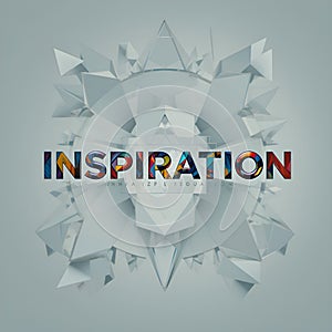Modern Typography of \'Inspiration\' with Geometric Shapes and Abstract Design photo