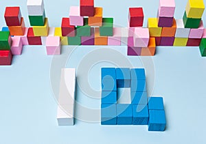 Word IQ from multi-colored cubes