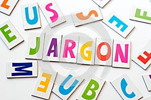 Word jargon made of colorful letters photo
