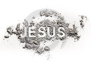 Word Jesus written in ash