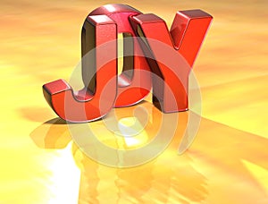 Word Joy on yellow background photo