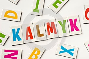 Word kalmyk made of colorful letters