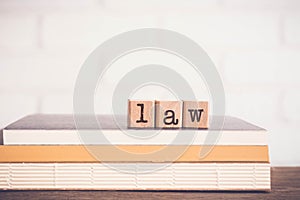 The word LAW and blank space background, vintage