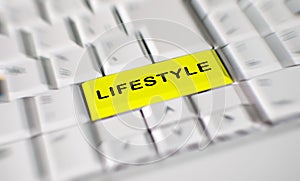 Word lifestyle on computer keyboard key