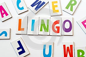 Word lingo made of colorful letters photo