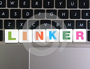 Word Linker on keyboard background