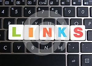 Word Links on keyboard background