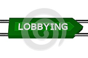 Word lobbying written on the arrow