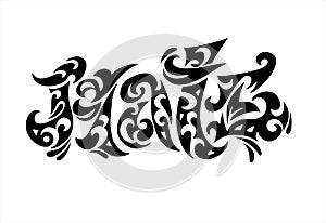 Word logo Hate tatoo