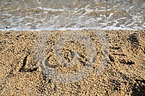 Word Love on Beach