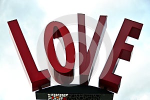 The word love with capital letters