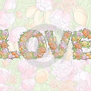 Word Love from flowers