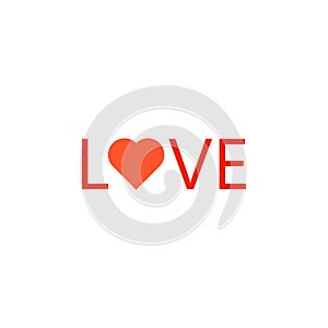 word love with heart icon. Element of web icon for mobile concept and web apps. Colored isolated word love with heart icon can be