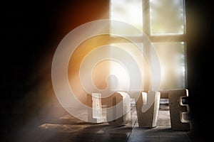 Word love made up with wooden letters, word love made license background photo