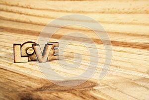 Word love, wood photo