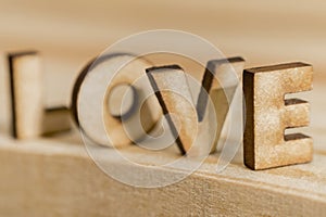 Word love, wood photo