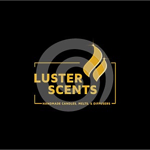 Word luster scents minimalistic vector logo design