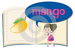 Word mango on children book