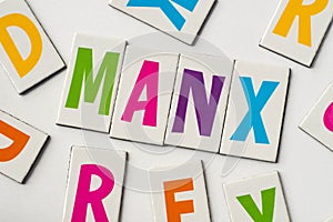 Word Manx made of colorful letters