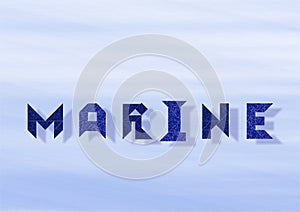 Word marine made from tangram - cdr format