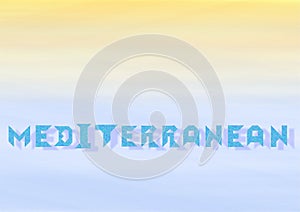 Word mediterranean made from tangram - cdr format