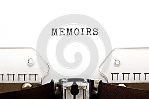 Word Memoirs Typed On Retro Typewriter photo