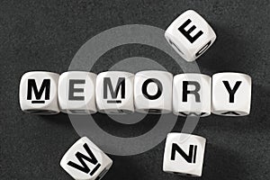 Word memory on toy cubes