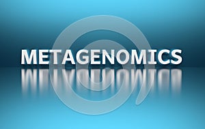 Word Metagenomics on blue background