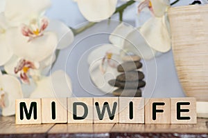 the word of MIDWIFE on building blocks concept