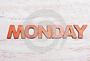 Word monday in wooden letters