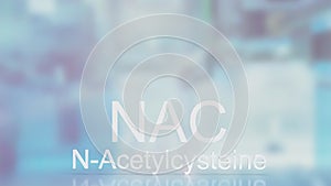 Word  nac or n-acetylcysteine for medical or sci concept 3d rendering