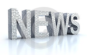 The Word news over white