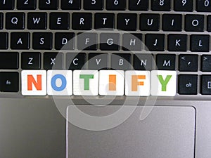 Word Notify on keyboard background