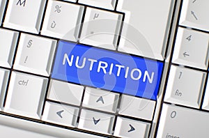 Word nutrition on computer keyboard key