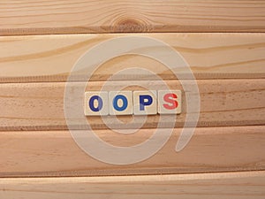 Word OOPS on wood